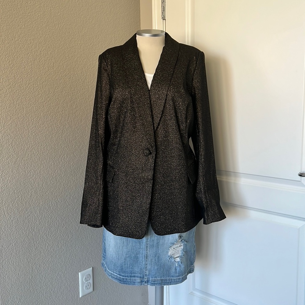 Sparkling black and gold Lane Bryant blazer